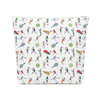 Tennis Print Cotton Cosmetic Bag/Makeup Organizer & Travel Pouch