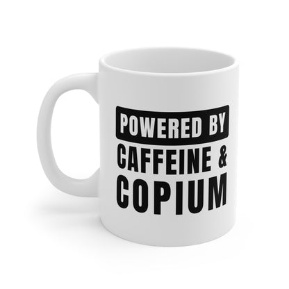 'Powered By Caffeine & Copium' Crypto Enthusiast 11oz Ceramic Mug