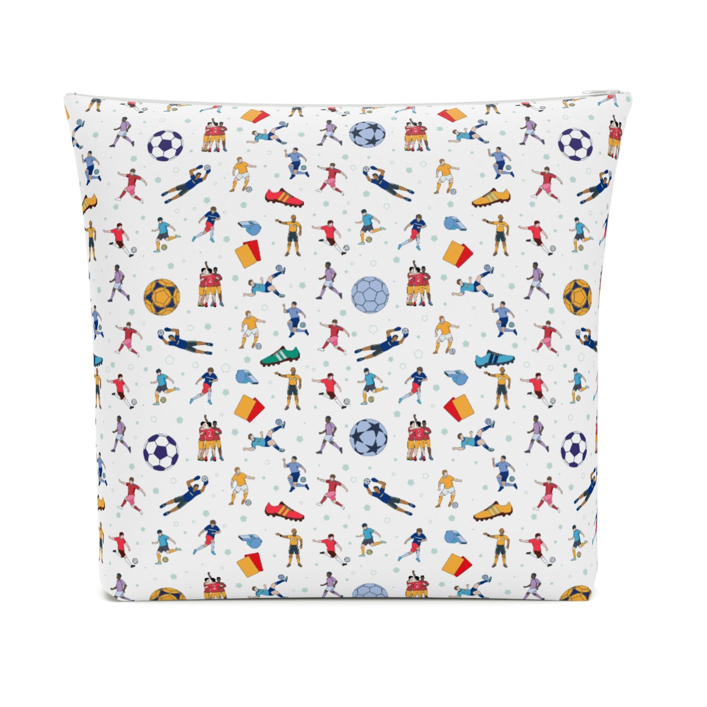 Football Soccer Print Cotton Cosmetic Bag/Makeup Organizer/Toiletry Bag