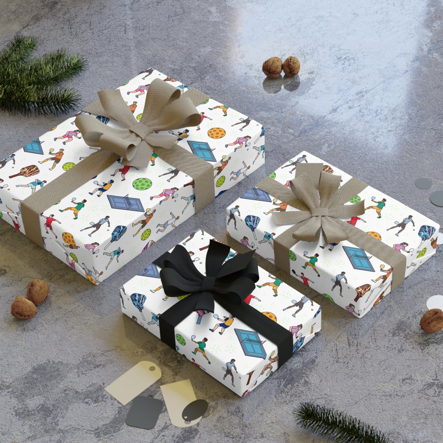 Pickleball Print Gift Wrapping Paper Roll