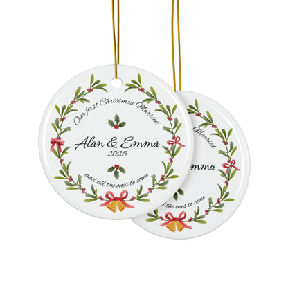 'Our First Christmas Married' Personalized Christmas Tree Ornaments