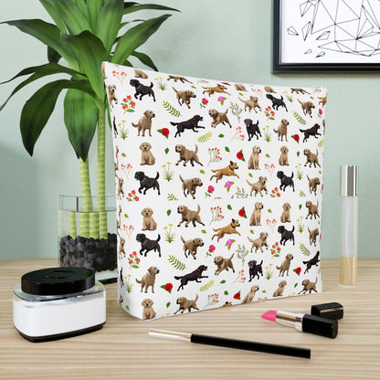Labrador Print Cotton Cosmetic Bag/Makeup Organizer & Toiletry Bag