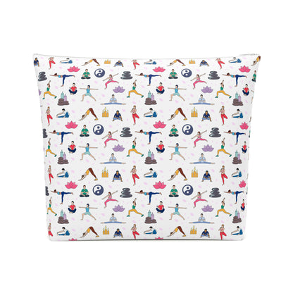 Yoga Print Cotton Cosmetic Bag/Makeup Organizer & Travel Pouch