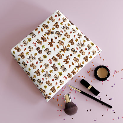 Poodle Print Cotton Cosmetic Bag/Makeup Travel Pouch