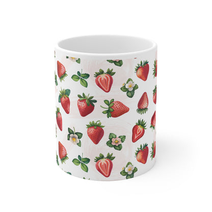 Strawberry Watercolor Print 11oz Ceramic Mug