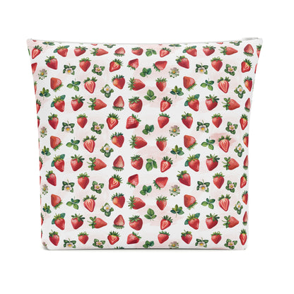 Strawberry Print Cotton Cosmetic Bag/Makeup Travel Pouch