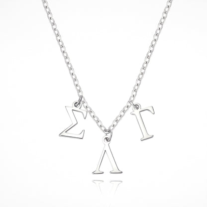 personalized sorority necklace greek letters pendant