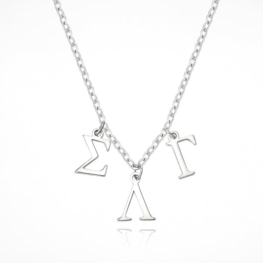 personalized sorority necklace greek letters pendant