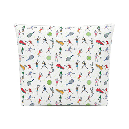 Tennis Print Cotton Cosmetic Bag/Makeup Organizer & Travel Pouch