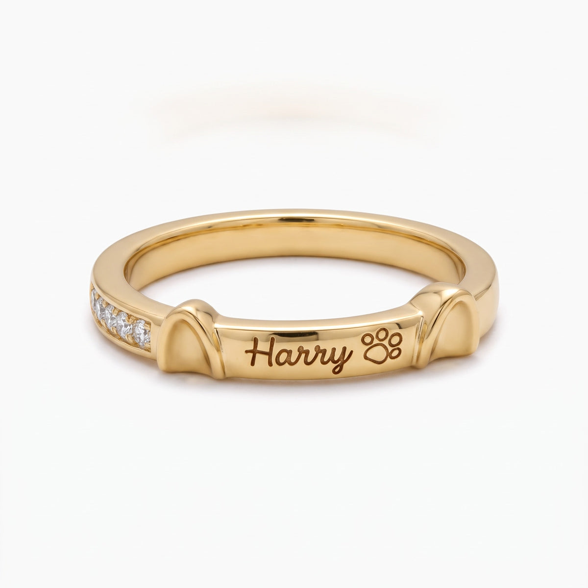 personalized name cat ring with ears