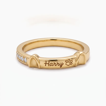 personalized name cat ring with ears