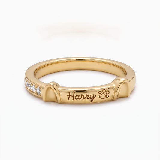 personalized name cat ring with ears