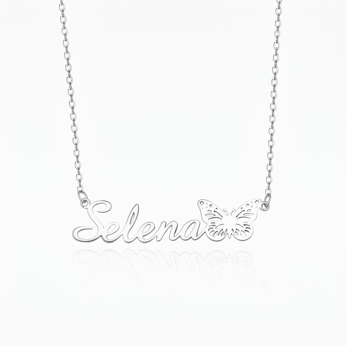personalized name birth butterfly necklace