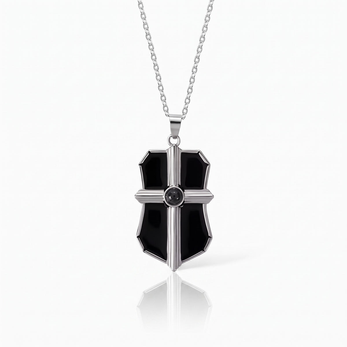 custom gothic cross projection necklace
