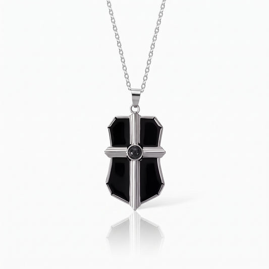 custom gothic cross projection necklace