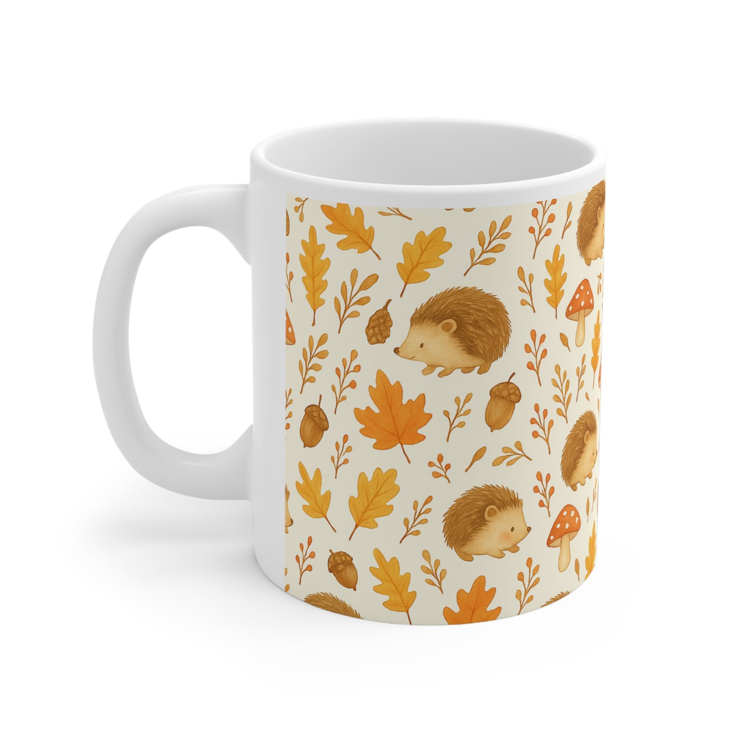 Cozy Autumn Hedgehog Print 11oz Ceramic Mug