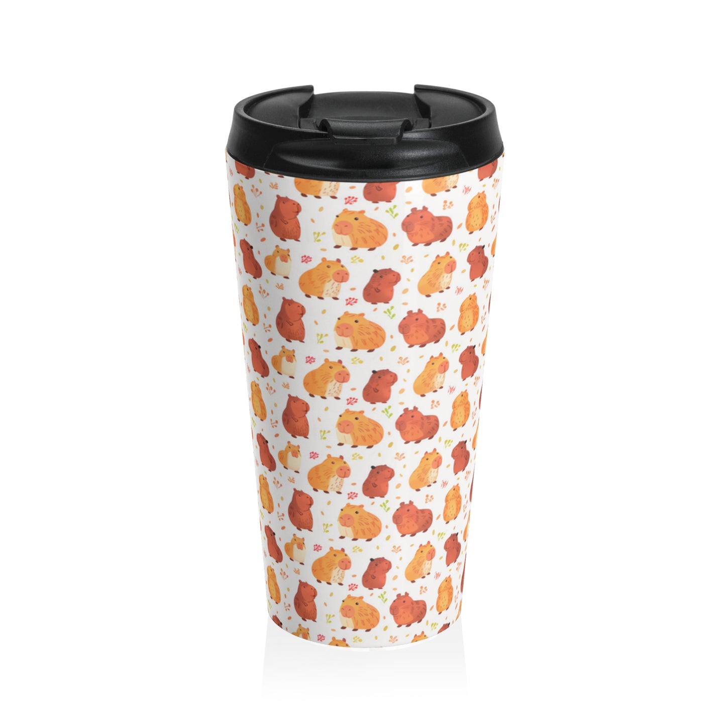 Chibi Kawaii Capybara Print 15 oz Stainless Steel Travel Mug