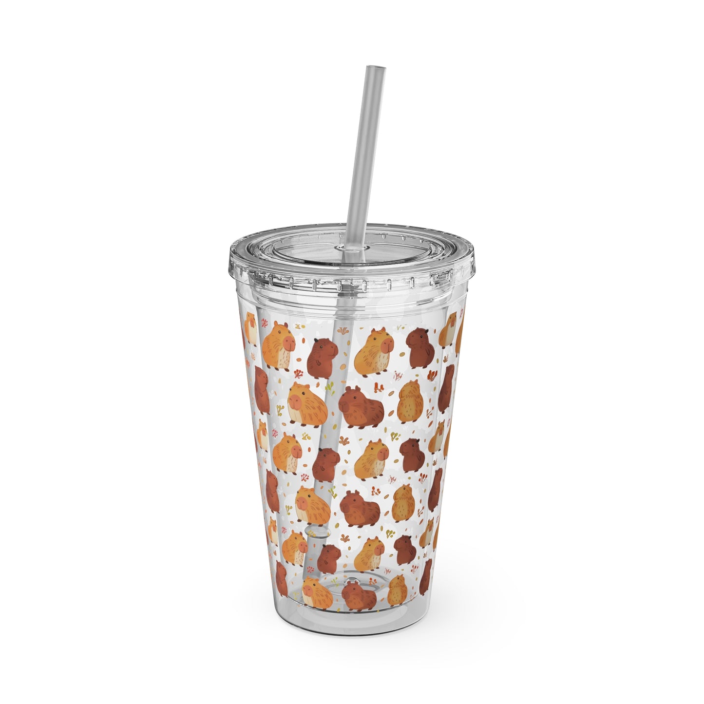 Kawaii Capybaras 16oz Tumbler with Straw