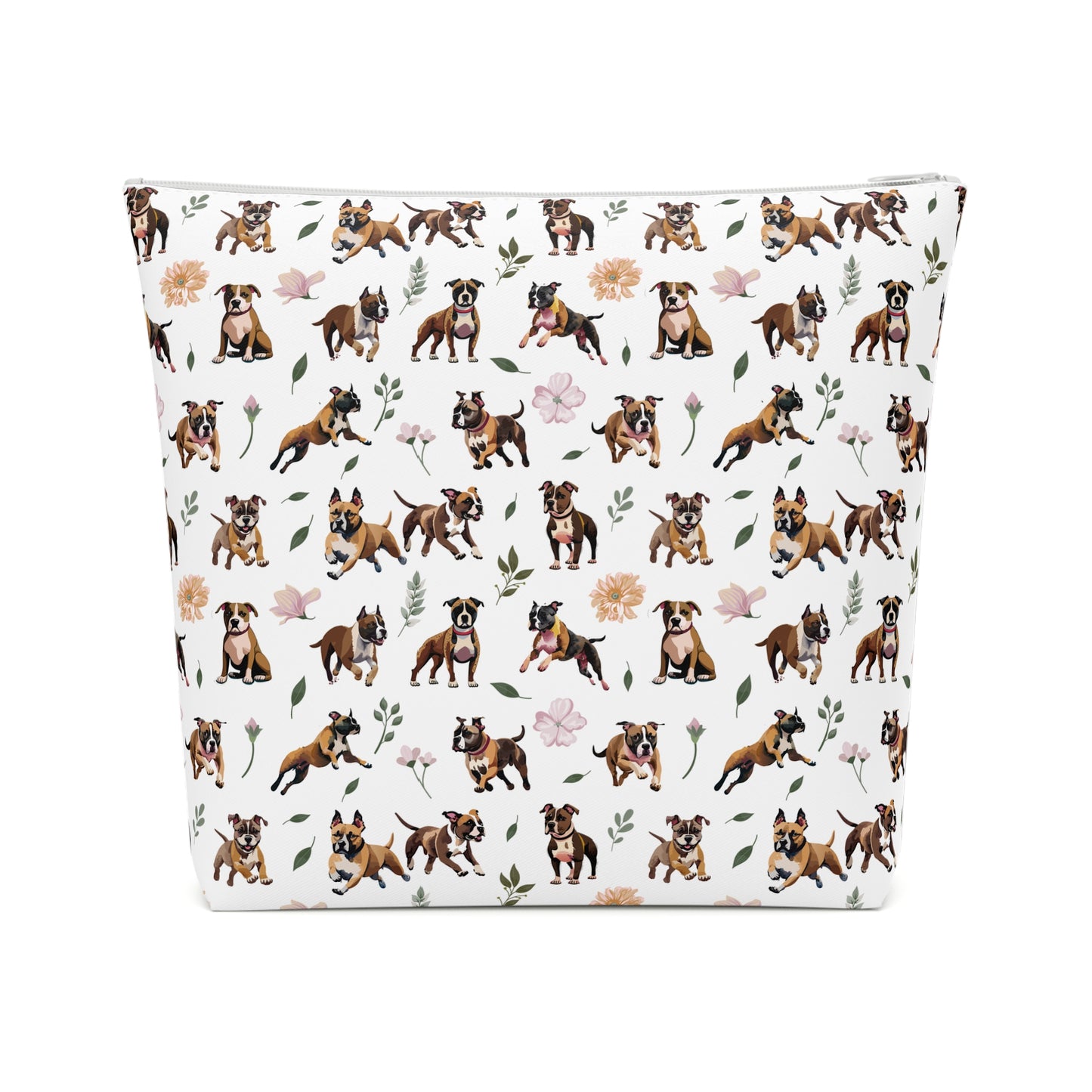 Staffordshire Bull Terrier Print Cotton Cosmetic Bag/Makeup Travel Pouch