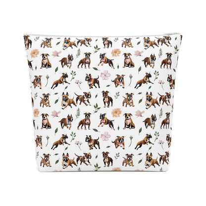 Staffordshire Bull Terrier Print Cotton Cosmetic Bag/Makeup Travel Pouch