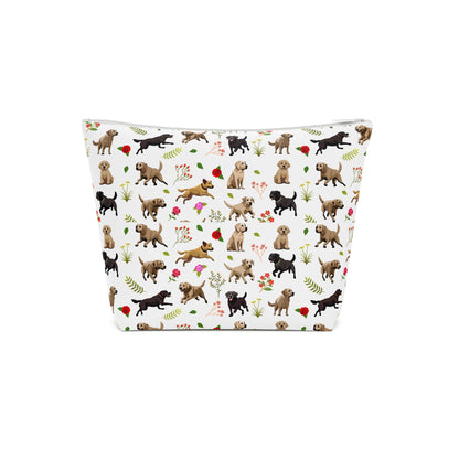 Labrador Print Cotton Cosmetic Bag/Makeup Organizer & Toiletry Bag