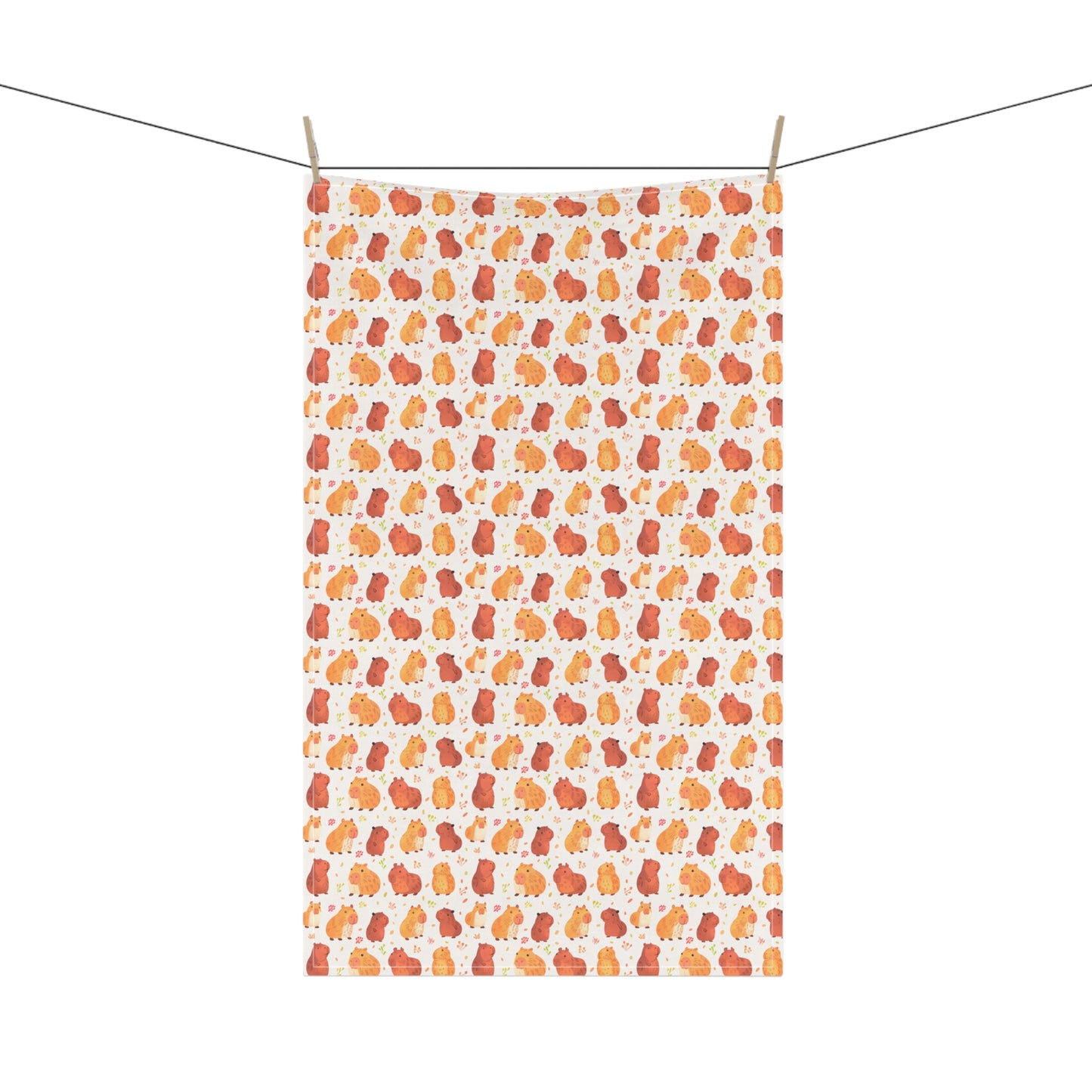 Capybaras Chibi Style Print Tea Kitchen Towel
