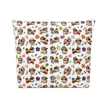 Shih Tzu Print Cotton Cosmetic Bag/Makeup Travel Pouch