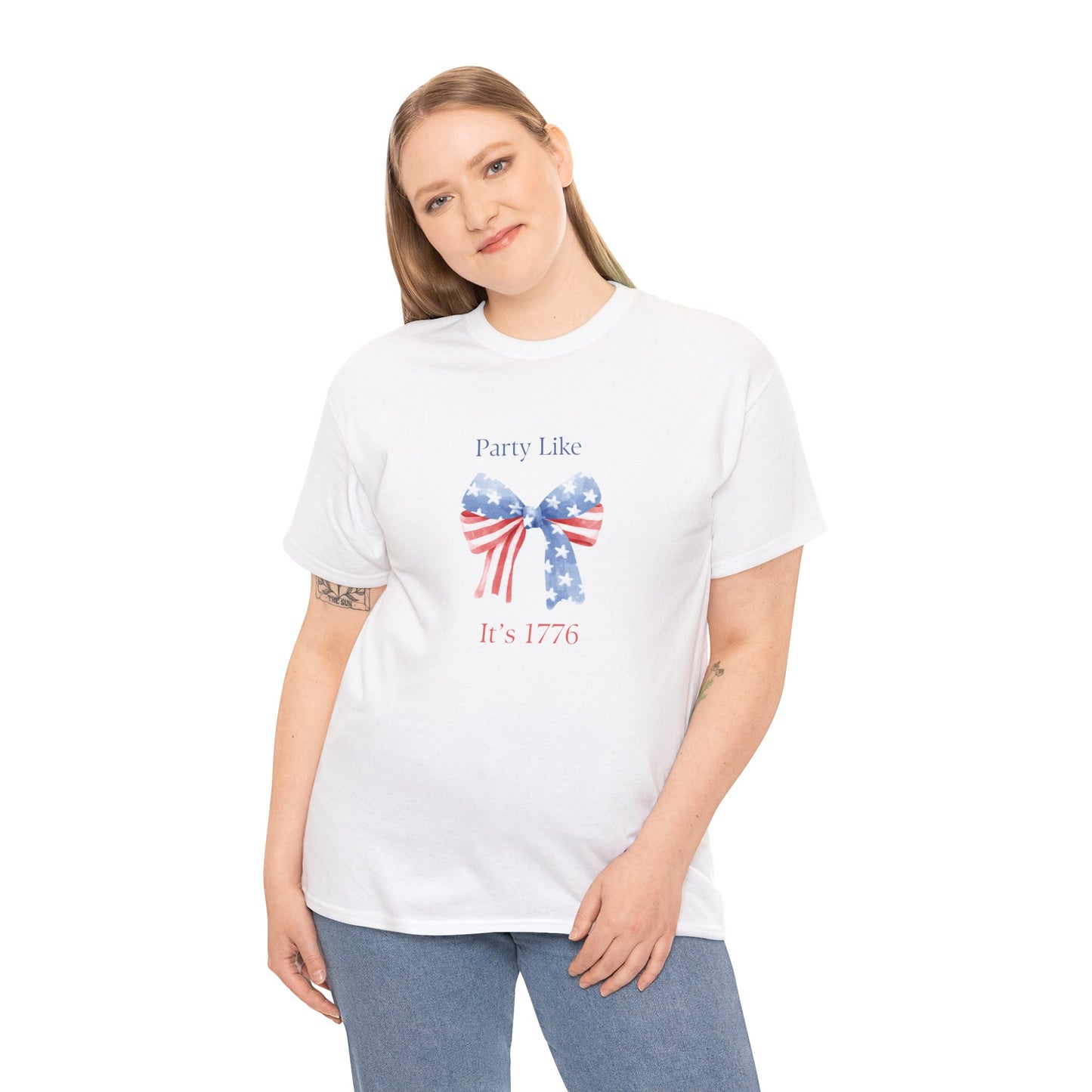 "Party Like It's 1776" 4th of July Girly Graphic T-Shirt