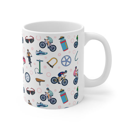 Biking Inspired Print 11oz Ceramic Mug