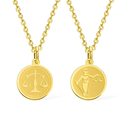 Customized Scale of Justice Necklace with Text Engraving