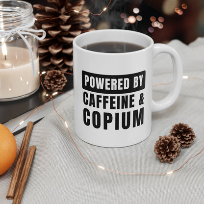 'Powered By Caffeine & Copium' Crypto Enthusiast 11oz Ceramic Mug