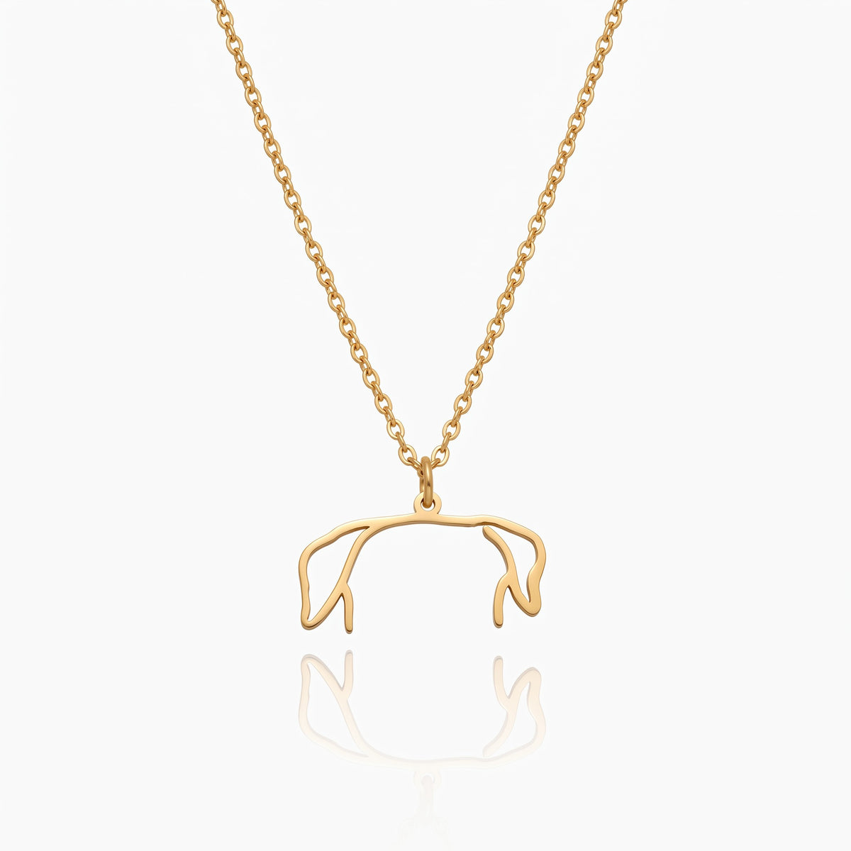 custom photo to dog ears outline necklace