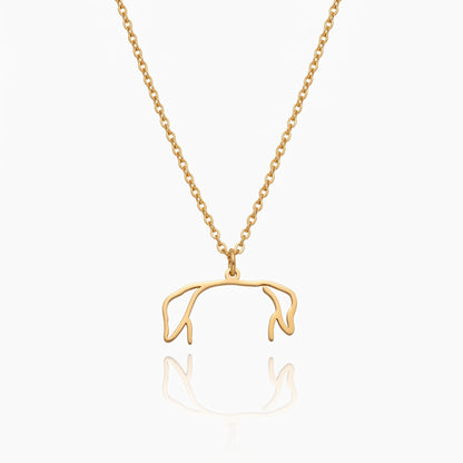 custom photo to dog ears outline necklace