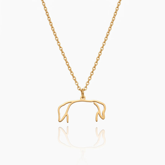 custom photo to dog ears outline necklace