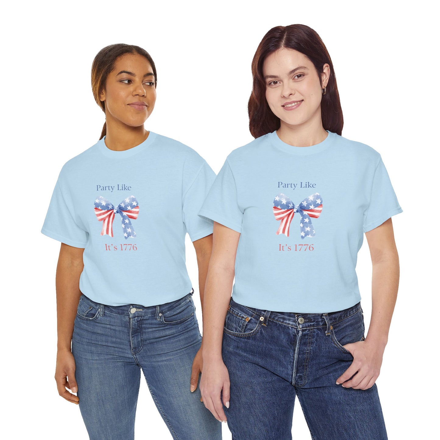 "Party Like It's 1776" 4th of July Girly Graphic T-Shirt