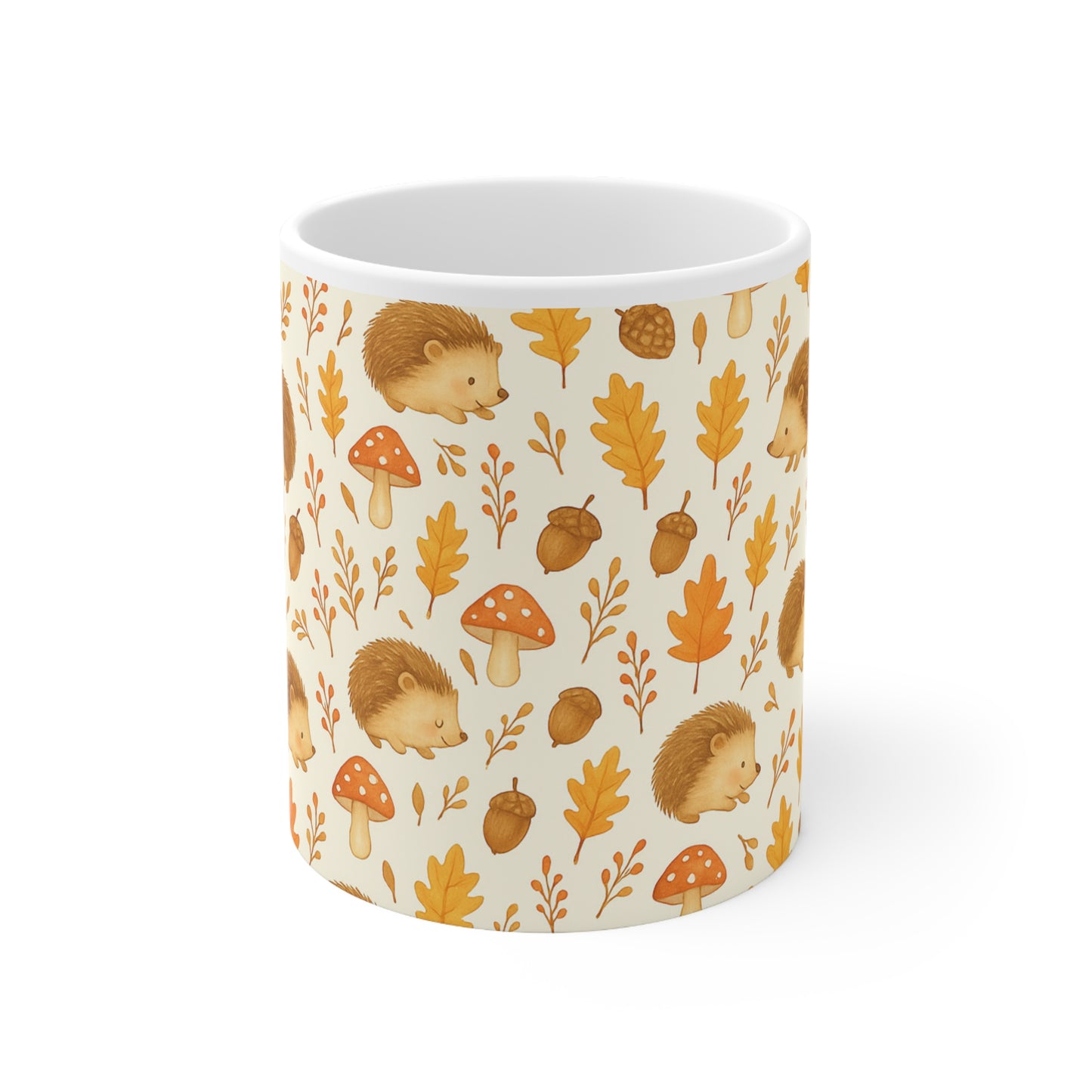 Cozy Autumn Hedgehog Print 11oz Ceramic Mug