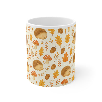 Cozy Autumn Hedgehog Print 11oz Ceramic Mug