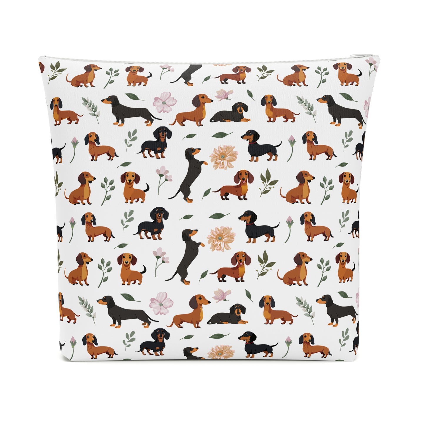 Dachshund Print Cotton Cosmetic Bag/Makeup Organizer/Toiletry Bag