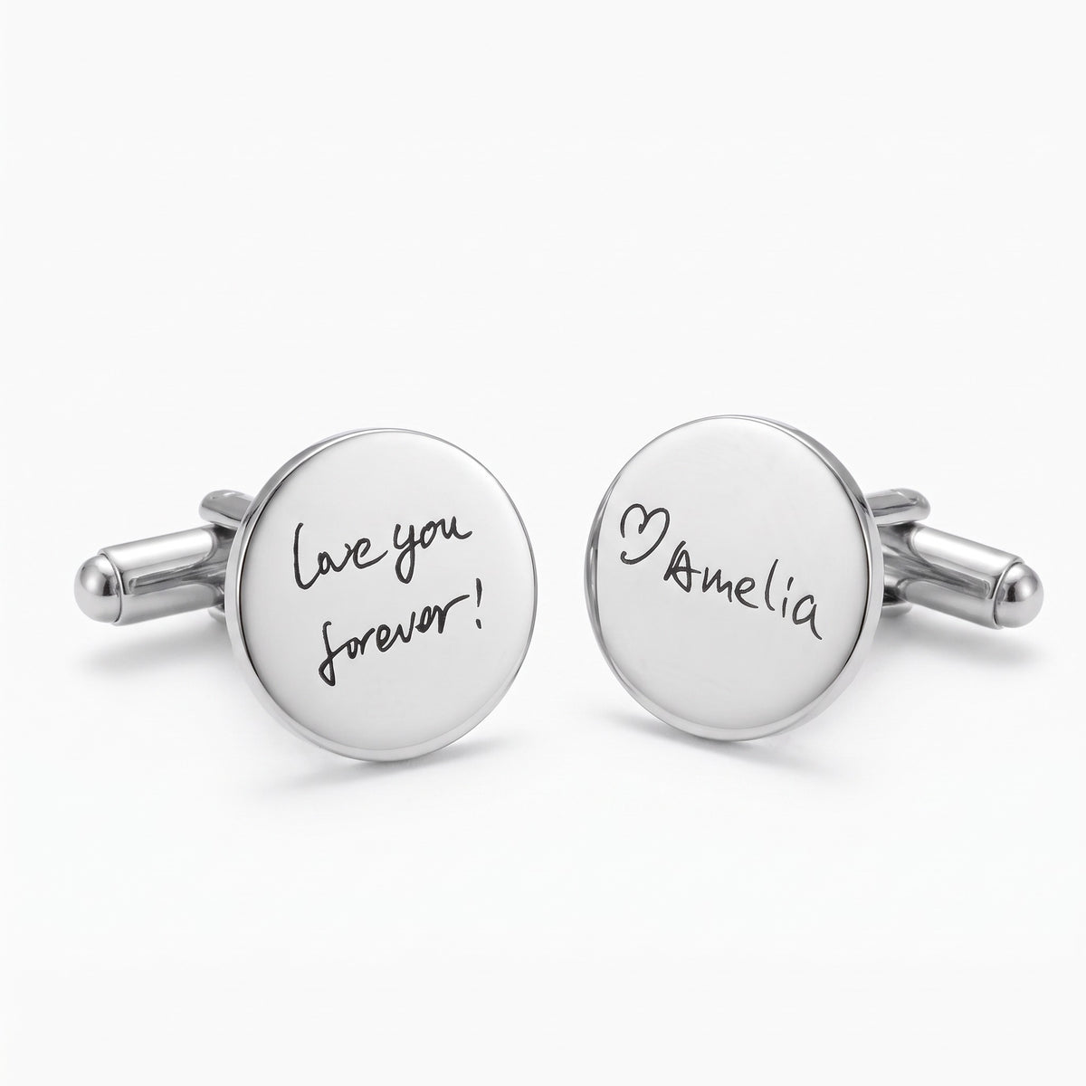 custom handwriting stainless steel cufflinks