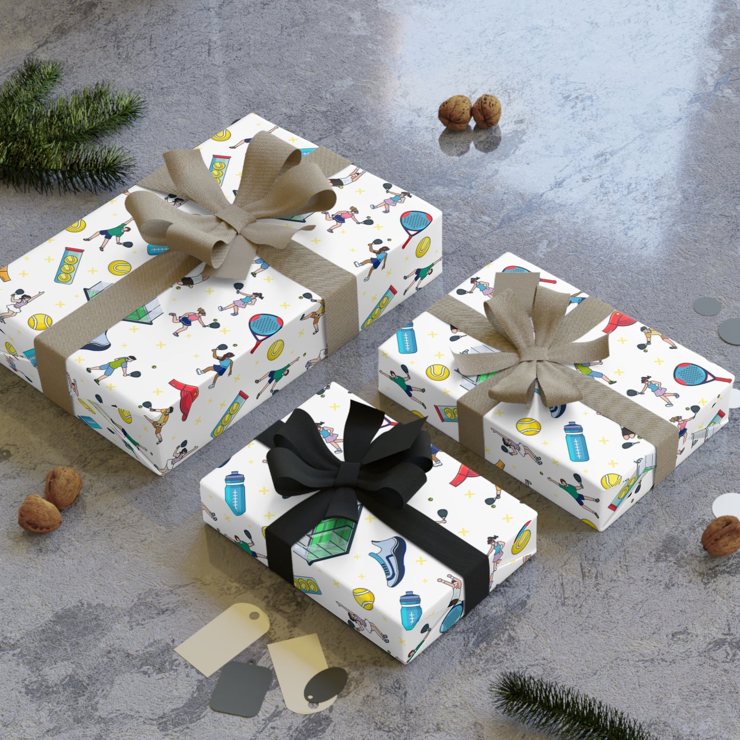 Padel Print Gift Wrapping Paper Roll