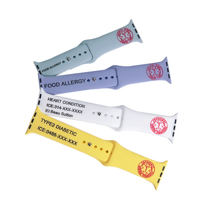 Personalized Medical Alert Apple Watch Band with Sign