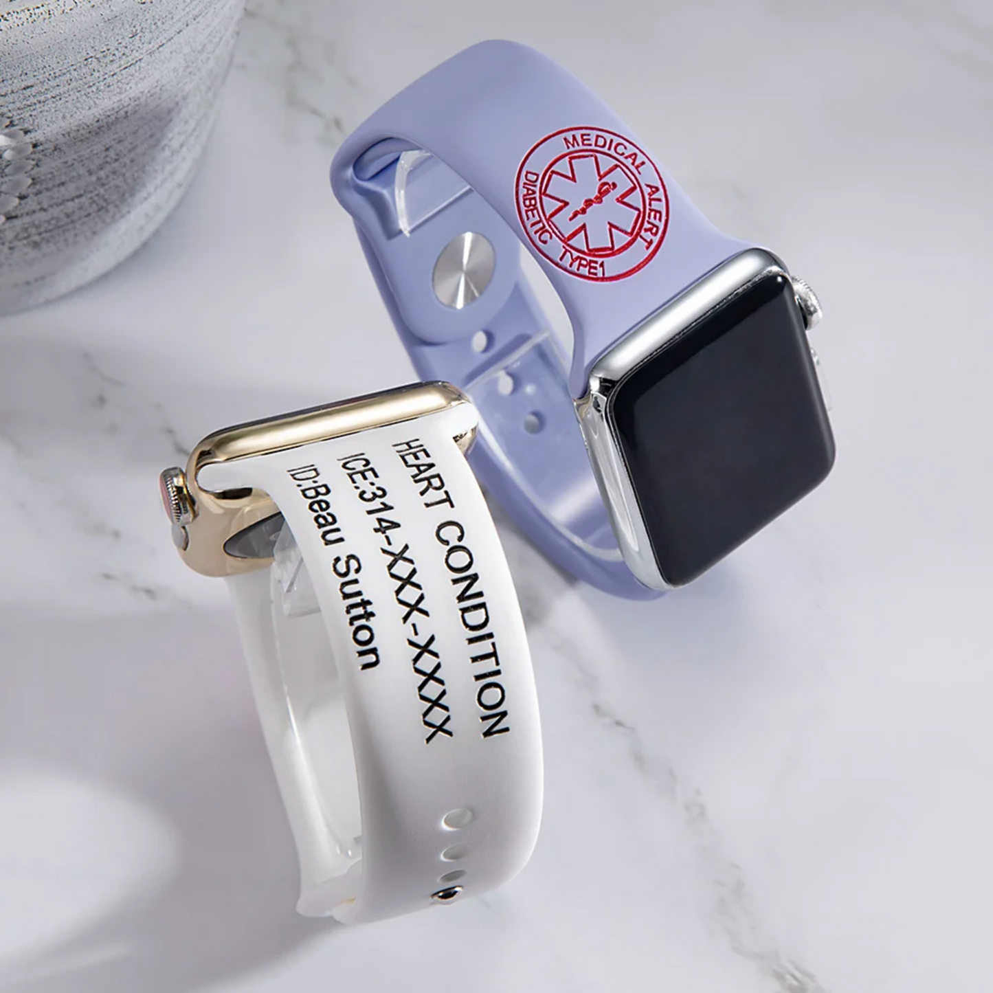 Personalized Medical Alert Apple Watch Band with Sign