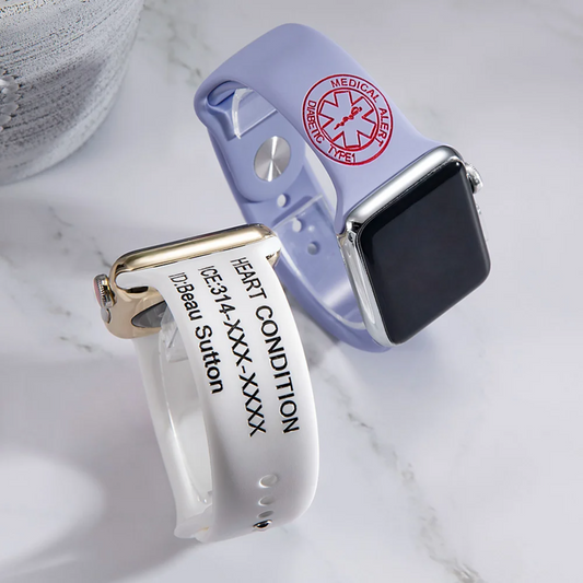 Personalized Medical Alert Apple Watch Band with Sign