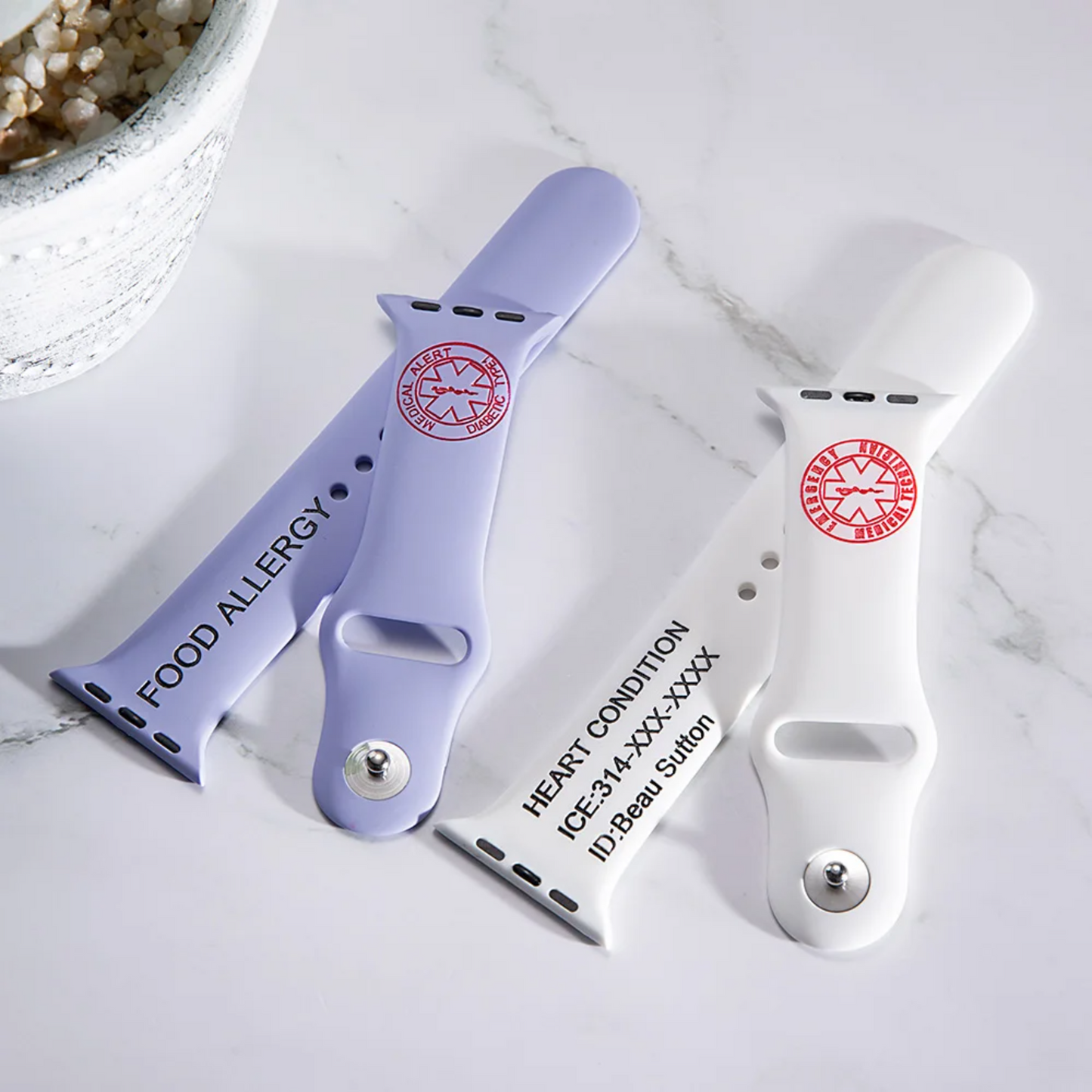 Personalized Medical Alert Apple Watch Band with Sign
