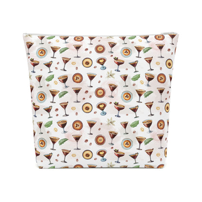 Espresso Martini Print Cotton Cosmetic Bag/Makeup Travel Pouch