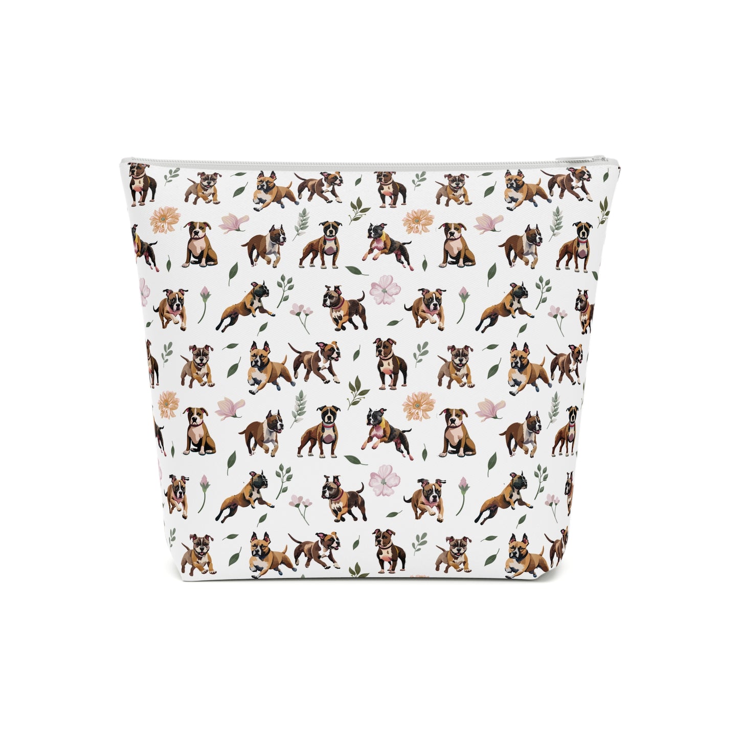 Staffordshire Bull Terrier Print Cotton Cosmetic Bag/Makeup Travel Pouch