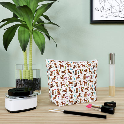 Vizsla Print Cotton Cosmetic Bag/Makeup Organizer & Toiletry Bag