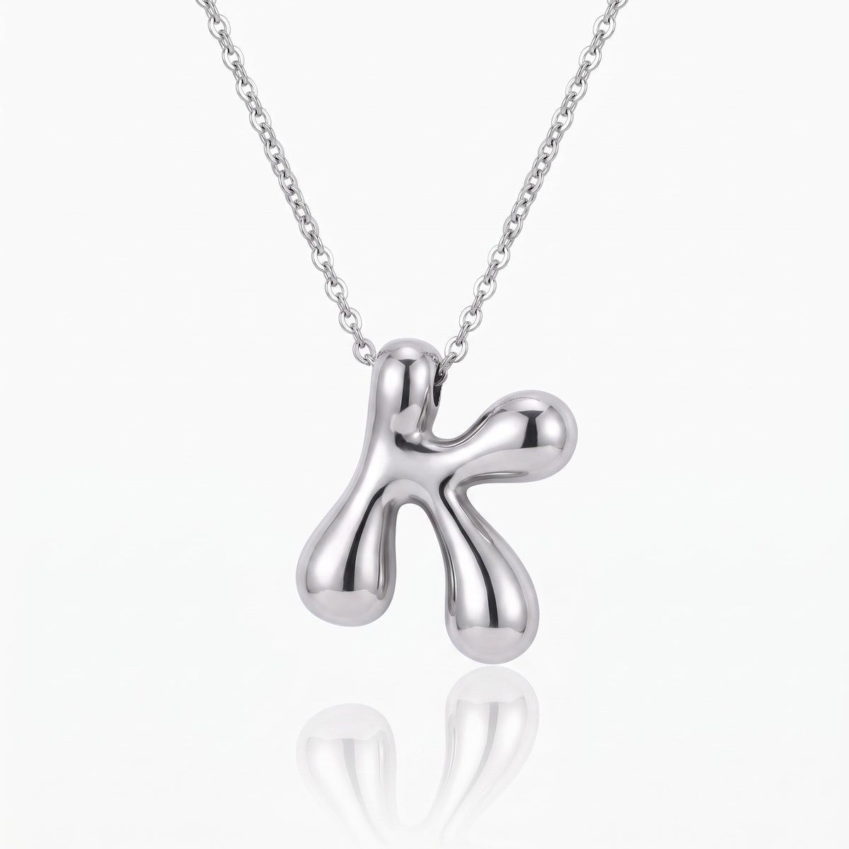 3d bubble letter initial necklace