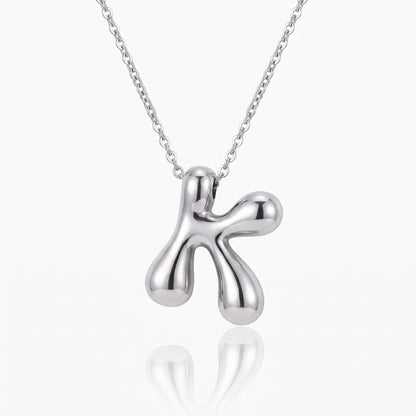 3d bubble letter initial necklace