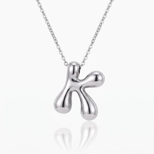 3d bubble letter initial necklace